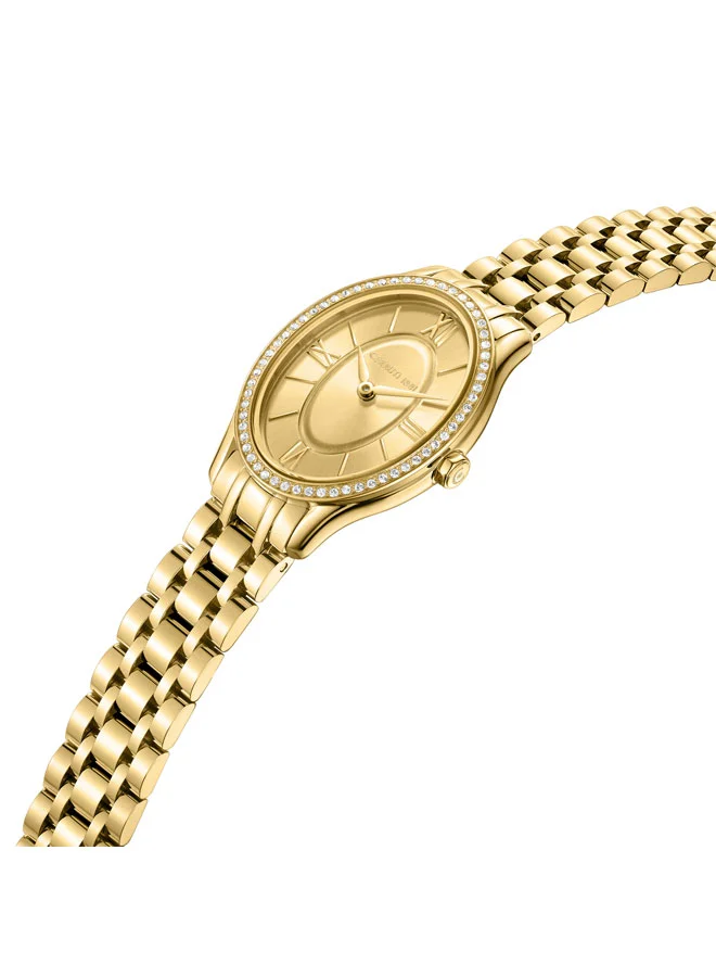شيروتي 1881 Brescia Gold Dial Stainless Steel Bracelet Analog Watch for Women, 26.5mm